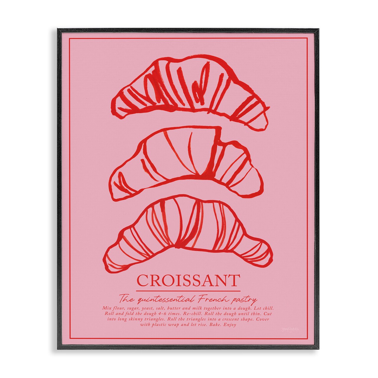 Stupell Industries Croissant Breakfast Pastry Framed Giclee, design by Jenaya Jackson